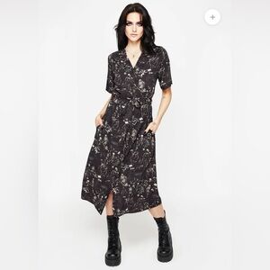 DISTURBIA Melancholia Midi Shirt Dress  NWT